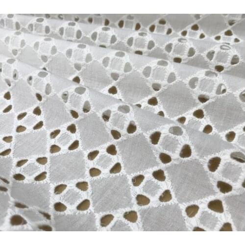 1 Yard Hollowed Out Cotton Lace Fabric In Off White For Baby Clothes, Evening Dress, Photography Prop, Home Decor