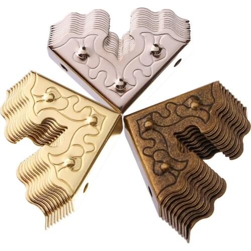 10Pc Antique Furniture Metal Crafts Jewelry Box Corner Foot Wooden Case Corner Protector Decorative Corner 25mm For Dropshipping