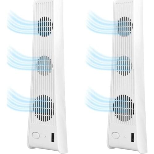 2PCS Cooling Fan, Host Cooling for PS5 with 3-Fan External USB Cooler Game External Accessories for PS5 Digital Edition