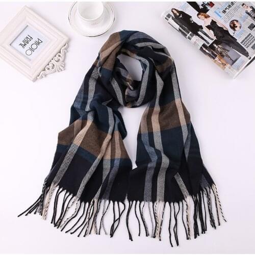 2020 designer scarf for men warm winter neck scarfs Luxury brand plaid cashmere mens scarf casual Male Bufandas Hombre