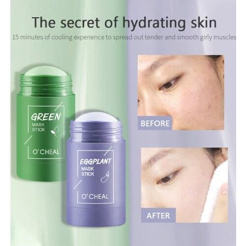 2021 Charcoal Green Tea Rose Solid Face Mask Stick Oil Control Moisturizing Cleaning Pores Beauty Facial Skin Care TSLM1