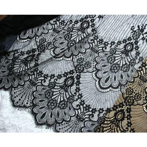 3M/Lot France eyelashes lace fabric accessories handmade DIY clothing wedding dress curtains 150cm wide decorative lace