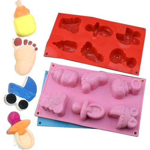 3D Baby Feet Toys Silicone Molds Fondant Cupcake Chocolate Sugar Candy Jelly Moulds Baby Shower Birthday Party Cake Decor Tools