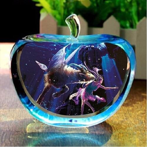 80mm High Quality Clear DIY Cut Apple Smooth Crystal Glass Constellation Customize Sphere Birthday Gifts Home Decorative Crafts