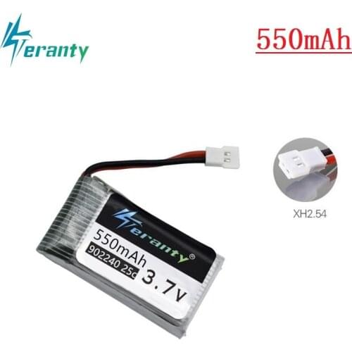 3.7V 550mAh Lipo Battery for JXD 523 523W H43WH UFO Helicopters RC Quadcopter Spare Parts 902240 25c 3.7v Drone battery 1pcs/set