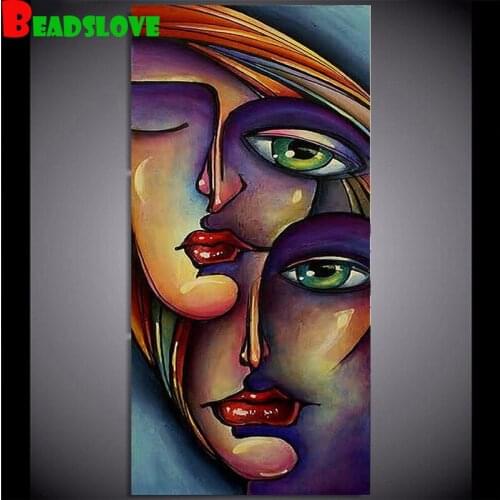 Abstract human face instrument diamond painting full square round drill mosaic 5d cross stitch,Diy diamond embroidery g224