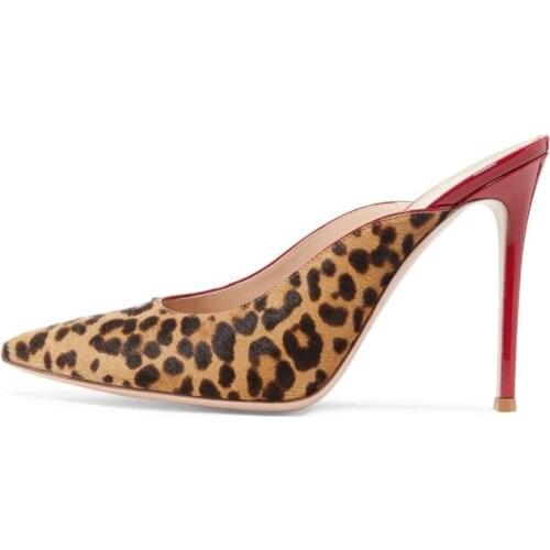 Carpaton 2018 Sexy New Ladies Leopard Print Suede stiletto shoes mules shoes fashion super high heel dinner shoes dress shoes