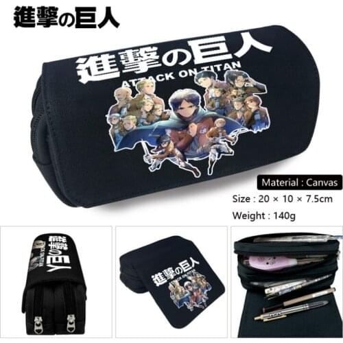 Anime Attack On Titan Pencil Case Make-Up Cosmetic Bag Stationery Box Students School Pen Pencile Pouch Bags Gift