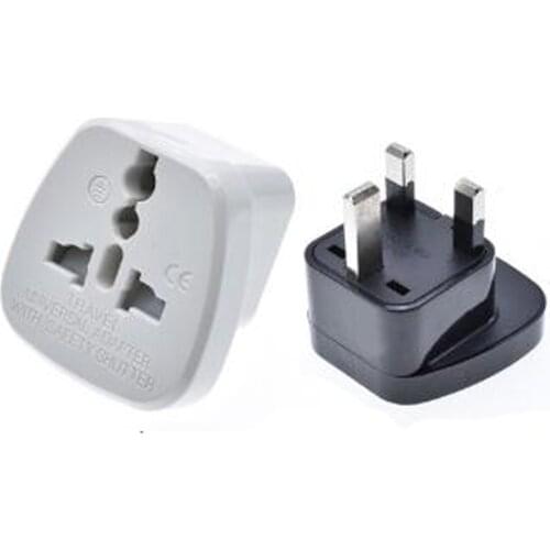 Black white 13A 250V Global Travel adaptor Plug Socket convertor for UK Hong Kong Singapore Malaysia Thailand With safety door
