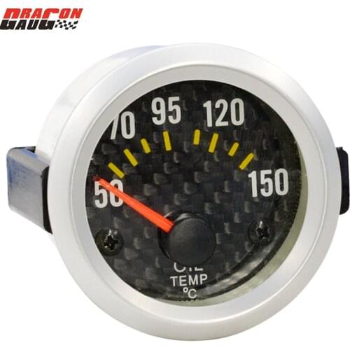 Dragon 2" 52mm Auto Oil Temp Gauge Racing Car Temperature Meter 50-150 Celsius Instrument For Sensor Free Shipping