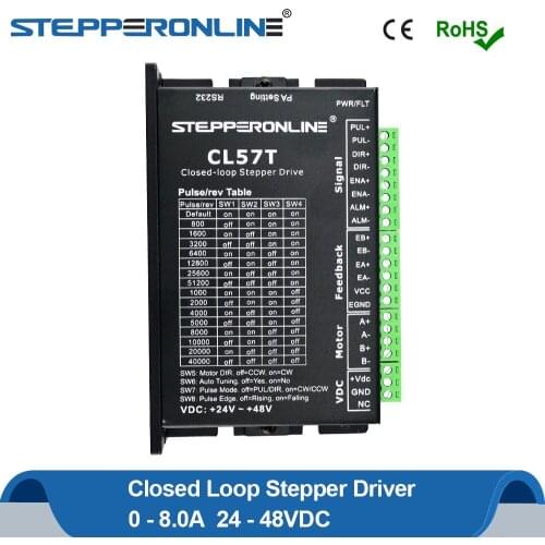 Closed Loop Stepper Motor Driver 0-8.0A 24-48VDC Stepper Driver for Nema 17,23,24 Stepper Motor CL57T