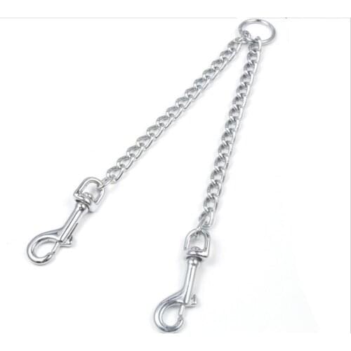 New Pet dog leash double Leashes with strong Iron chain Puppy large dog dual leashes S-XL 2 Dogs leash