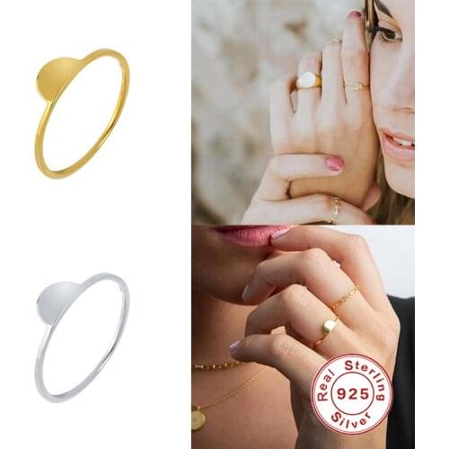 GS Real 925 Sterling Silver Rings Jewelry Minimalist INS Engagement Rings For Women Anniversary Gifts Finger Ring Anillos