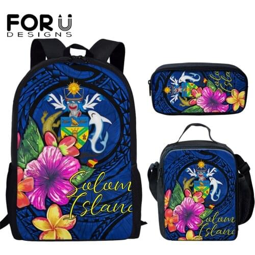 FORUDESIGNS Lightweight Backpack for School Teenager Boys Girls Polynesian Solomon Islands Design Casual Travel Daypack Mochilas