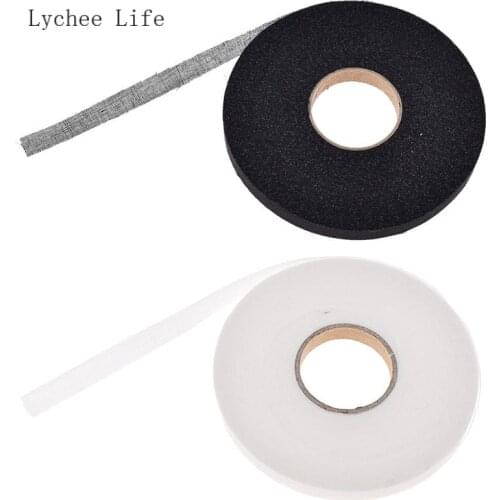 Lychee Life 50m White Black Color Interlining Tape For Garment Iron On Patchwork Diy Sewing Supplies
