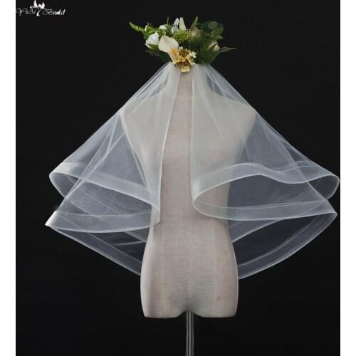 LZP328 Real Picture Yiaibridal Bridal Accessories Wedding Veil 1.5 Meters Elastic Edge Tulle Bridal Veil Ivory Blusher Veil