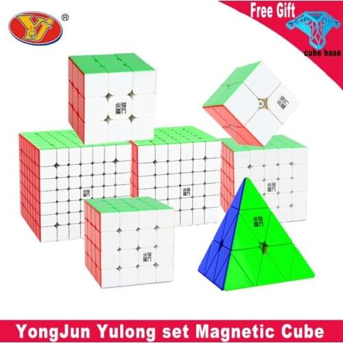 Yongjun yulong 2M 2x2 3x3 magnetic magic cube Yongjun Yu series Yulong magnets puzzle 4x4 5x5 6x6 7x7 pyramid competition cubes