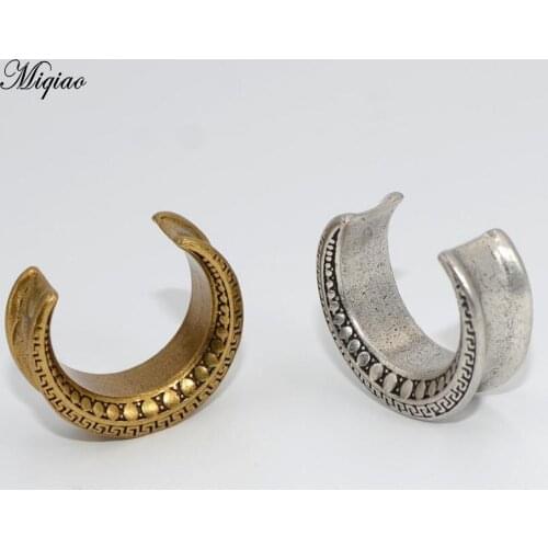 Miqiao 2 Pcs Hypoallergenic Pierced Ear Expander Hot Sale Semi-circular Notched Copper Ear Expander Retro Auricle