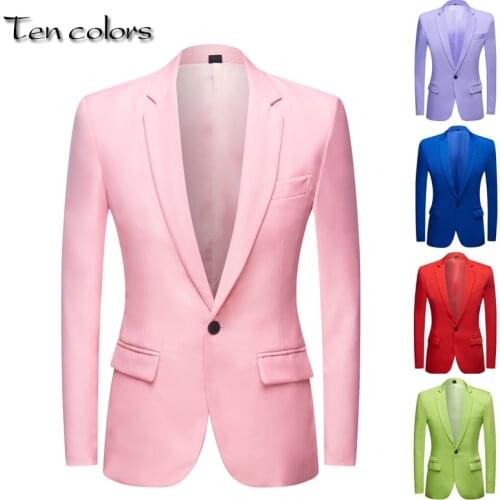 Mens Apple Green yellow Pink Blue Red Colorful Fashion Suit Jacket Wedding Groom Stage Singer Prom Slim Fit Blazers