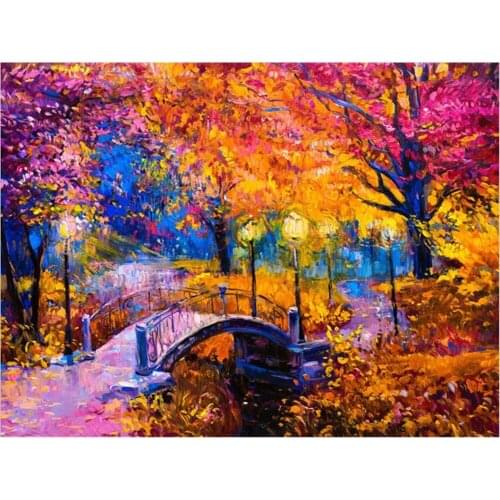 Landscape Natural DIY 11CT Embroidery Cross Stitch Kits Needlework Craft Set Cotton Thread Printed Canvas Home Room