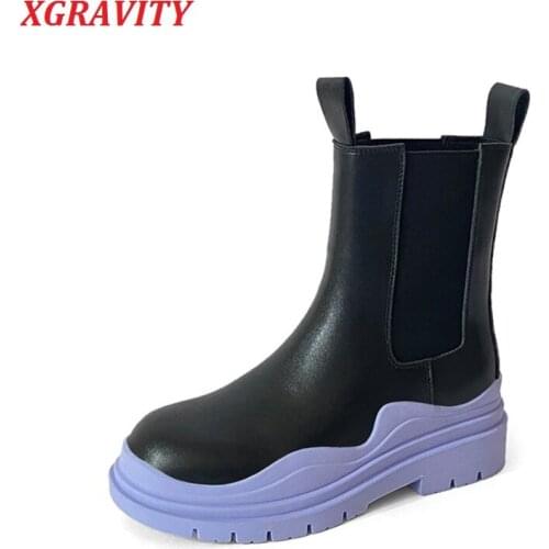 New Autumn Fashion Thick Sole Wedge Platform Boots Elegant Ladies Ankle Shoes Slip On Female Spring Boots Branded Ladies Shoes
