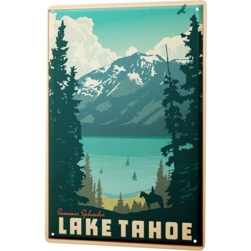 SINCE 2004 Tin Sign Metal Plate Decorative Sign Home Decor Plaques World Tour Lake Tahoe Metal Plate 8X12
