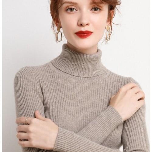 Autumn Winter Oversize Turtleneck Thick Wool Cashmere Sweater Pullovers Women Long Sleeve Female Casual Sweater Jumper Y32