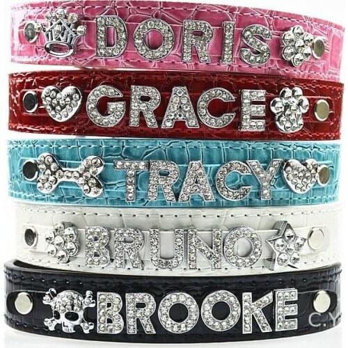 Pet Collar Free Name Dog DIY Collar Personalized Dog Cat Collar Necklace Charm Dog Accessories For Teddy French Bulldog Dogs