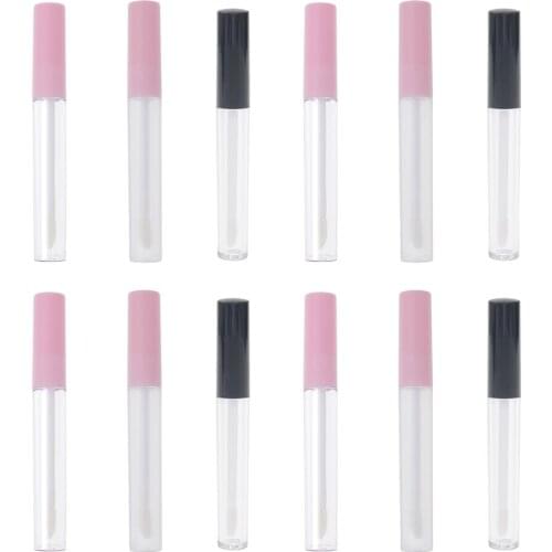 1pc Empty Plastic Lipgloss Bottle Round Lip Gloss Tube Travel Use Lip Glaze Cosmetic Container Refillable Bottles Drop Shipping