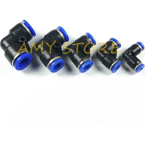 PV-4/6 8/10/12 for 4 6 8 10 12mm OD Air Hose Pneumatic Equal L Elbow fitting Plastic Pipe Connector Push In Quick Fitting
