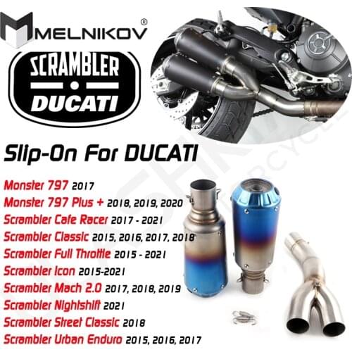 Motorcycle Exhaust Middle Pipe Muffler Adapter Slip On For DUCATI SCRAMBLER 800 2015-2020 Monster 797 2017 2018 2019 Exhaust