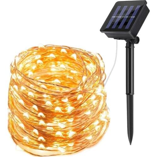 LED Outdoor Solar Lamp String Lights 100/200 LEDs Fairy Holiday Christmas Party Garland Solar Garden Waterproof 10m