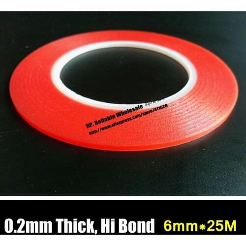 0.2mm Thick) (6mm~10mm choose) *25M Extremely Bond Double Sided Adhesive Clear Tape for Phone Tablet LCD Screen Battery, Memory