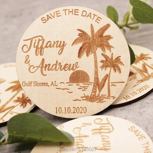 Tropical Save The Date, Tropical magnets, Wooden Beach Save The Date Cards magnets, Greenery Save The Date,Beach magnets