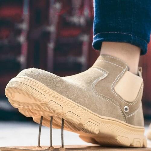 Labor Insurance Unisex Casual Shoes Steel Toe Cap Anti-smashing Anti-piercing Mens Flat Shoes Resistant Anti-scald Work Shoes