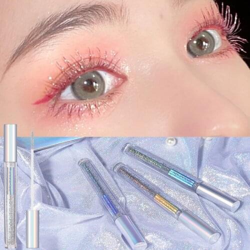 Shiny diamond shimmer mascara glitter mascara lasting waterproof curling thick Lengthening eyelashes shiny eye makeup cosmetics