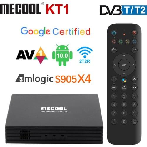 10PCS Mecool KT1 TV BOX Amlogic S905X4 Android 10 Google Certificated DVB-T/T2 4K Android 10.0 Media Player AV1 2T2R Decoder TV