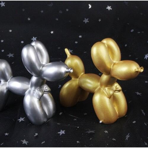 Birthday cake decorations 5 color balloons cute puppy balloon resin sculpture gift fashion dessert table decorations MJ1019