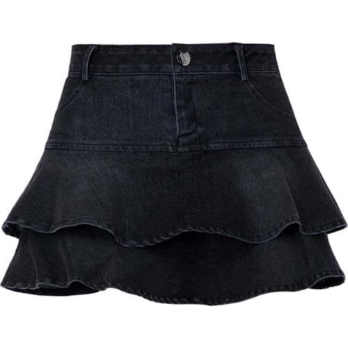 Black Blue Ruffles Pleated Micro Mini Skirts Womens 2021 Summer Fashion Bohemian Night Club Sexy Women Short Skirt Faldas Mujer