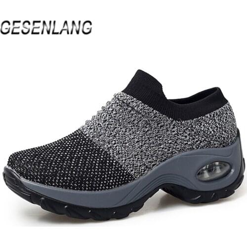 Womens Sneakers Air Cushion Running Shoes Female Tennis Jogging Lightweight Soft Comfortable Breathable Sports Footwear Slip On