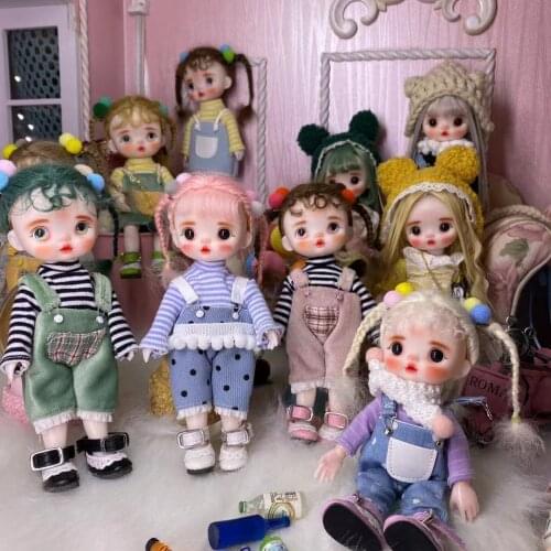 1/8 BJD DREAM FAIRY POCKET doll mechanical joint doll With makeup hair eyes clothes shoes 16CM SD gift box packaging