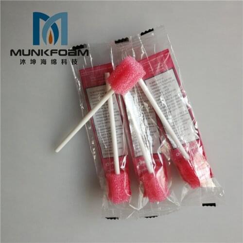 100pcs Trimester sense sponge stick training stick oral care swab stick coarse sponge disposable medical oral cleaning swab
