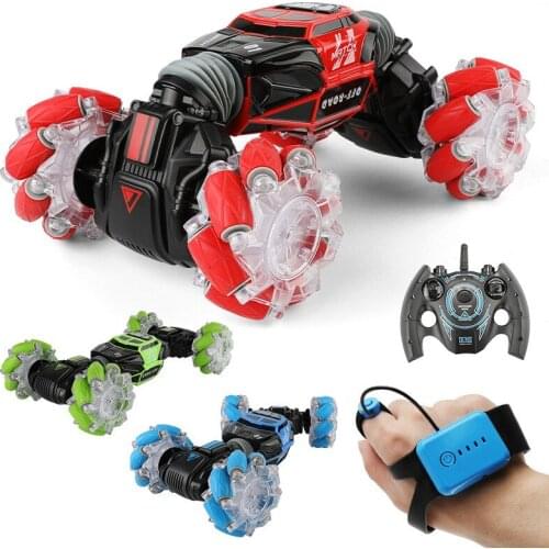 4WD RC Stunt Car Watch Gesture Sensor Control Deformable Electric RC Drift Car Transformer Car Cool Toys for Kid with LED Light