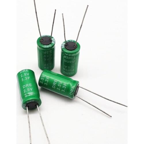 5pcs/lot DRE 2.5V 3.3F Energy Storage Toy power supply 2.5V3.3F 10mm*20mm Driving recorder capacitor