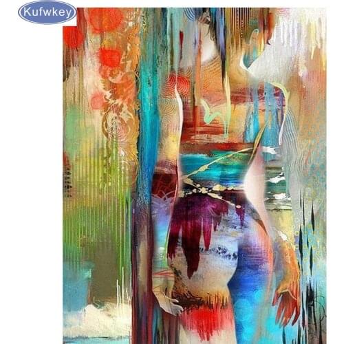 5D Diy diamond painting colorful abstract woman cross stitch rhinestone painting diamond embroidery home decor hobbies and craft