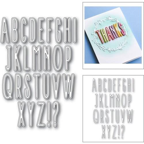 English 26 Letters Exclamation Mark Punctuation 2021 New Word Cutting Dies for DIY Crafts Decoration Scrapbook Greeting Card