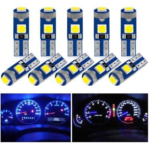 50pcs Automotive Highlight T5 3030-3SMD Instrument Light, Air Conditioning Light, Gear Position Light, LED Control Light