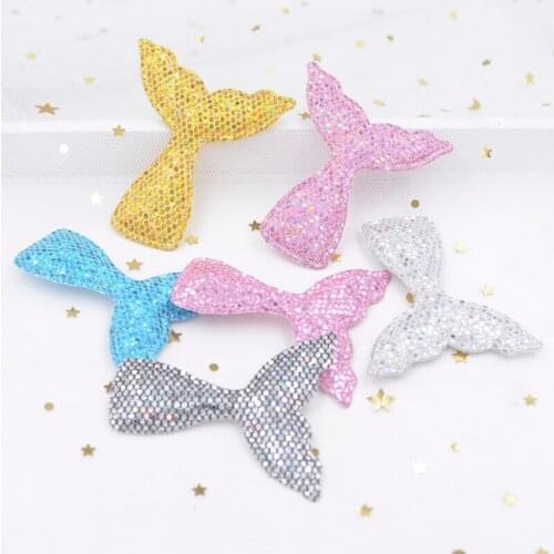 12Pcs Glitter Colorful Paillette Pads Patches Mermaid Tail Applique for DIY Clothes Ornament Headwear Hair Clips Accessories G05