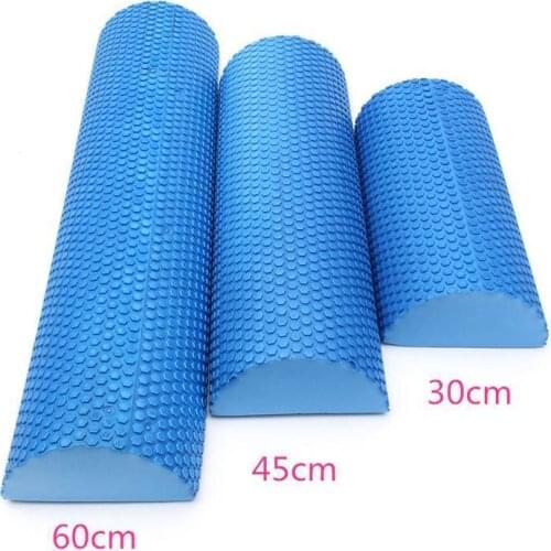 Hot Sale Blue Yoga Blocks EVA Foam Yoga Roller Pilates Fitness Half Round Foam Roller With Massage Floating Point 30cm 45cm 60cm