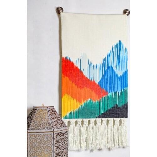 60cm Boho Art Tapestry Innovative Landscape Painting Handmade Woven Wall Hanging Tapestry Family Home Decor